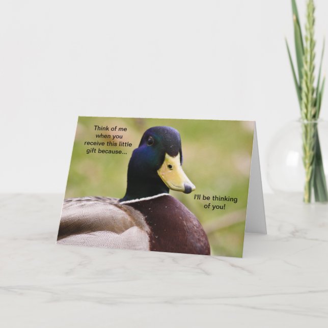 Anka tänker på dig Card Tack Kort (Framsida)