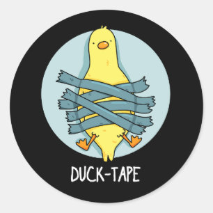 Anka Tape Funny Duct Tape Pun Mörk BG Runt Klistermärke