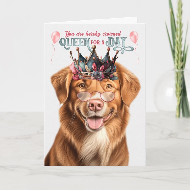 Anka Tolling Retriever Queen Day Funny Birthday Kort (Framsida)
