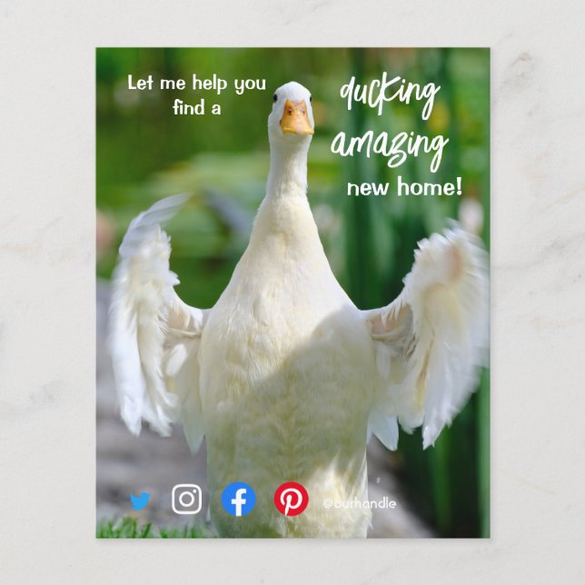 anka underbara fantastisk vid gods agent marknadsf flygblad (Framsidan)