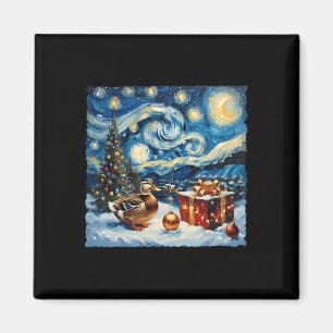 Anka Van Gogh Stil Starry Nattjullvinter Magnet