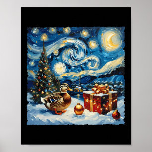 Anka Van Gogh Stil Starry Nattjullvinter Poster
