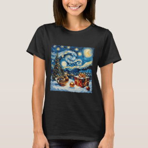 Anka Van Gogh Stil Starry Nattjullvinter T Shirt