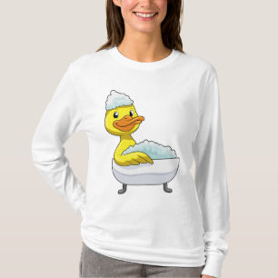 Anka vid bad med badkar och skum t shirt