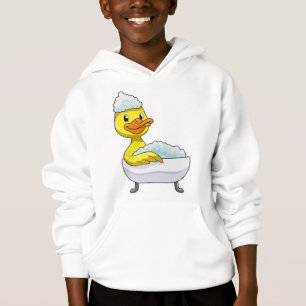 Anka vid bad med badkar och skum t shirt