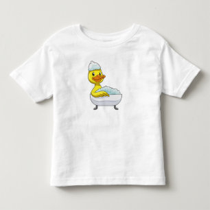 Anka vid bad med badkar och skum t shirt