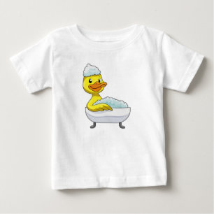 Anka vid bad med badkar och skum t shirt