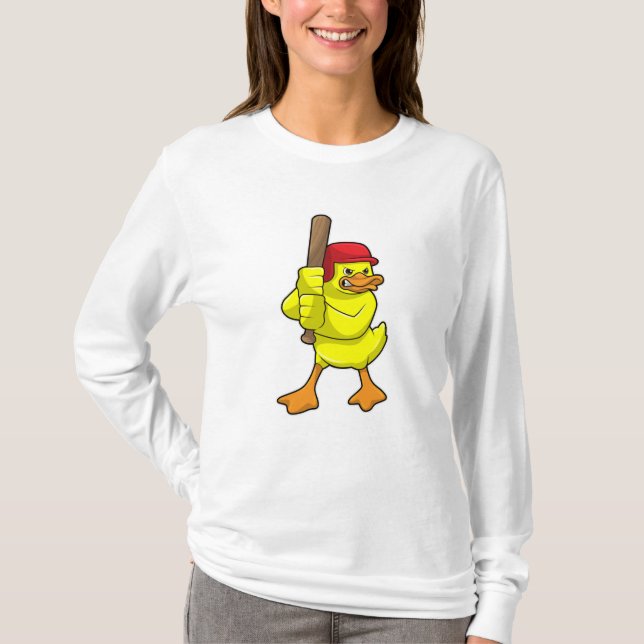 Anka vid Baseball med Baseball fladdermus & Cap T Shirt (Framsida)