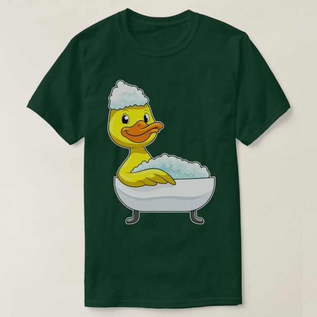 Anka vid Bathing med Bathtub Foam T Shirt (Design framsida)