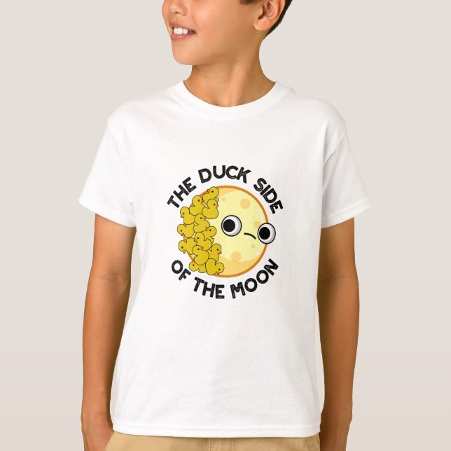 Anka vid den Måne-rymliga astronomin Pun T Shirt (Framsida)