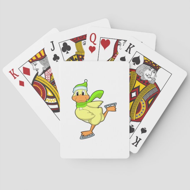 Anka vid isfiske med isskiffer casinokort (Baksidan)