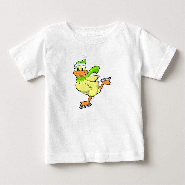 Anka vid isfiske med isskiffer t shirt (Framsida)