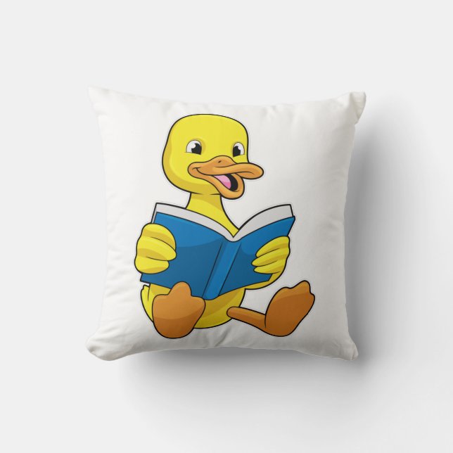 Anka vid läsning med Bok Kudde (Framsida)