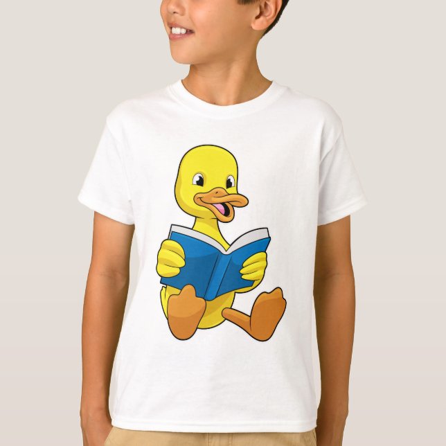 Anka vid läsning med Bok T Shirt (Framsida)