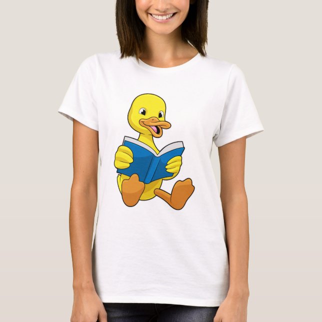 Anka vid läsning med Bok T Shirt (Framsida)