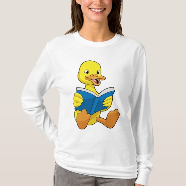 Anka vid läsning med Bok T Shirt (Framsida)