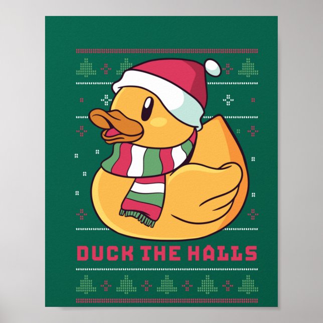 Anka vid Lunj och Cute Anka Puns God jul Poster (Framsidan)