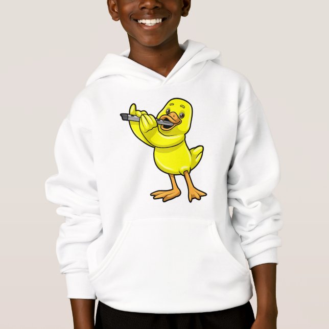 Anka vid Music med Flute T Shirt (Framsida)