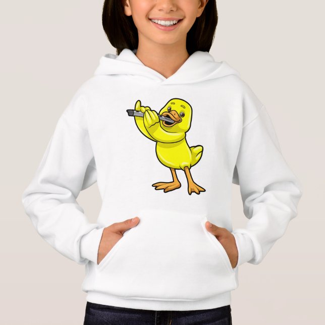 Anka vid Music med Flute T Shirt (Framsida)