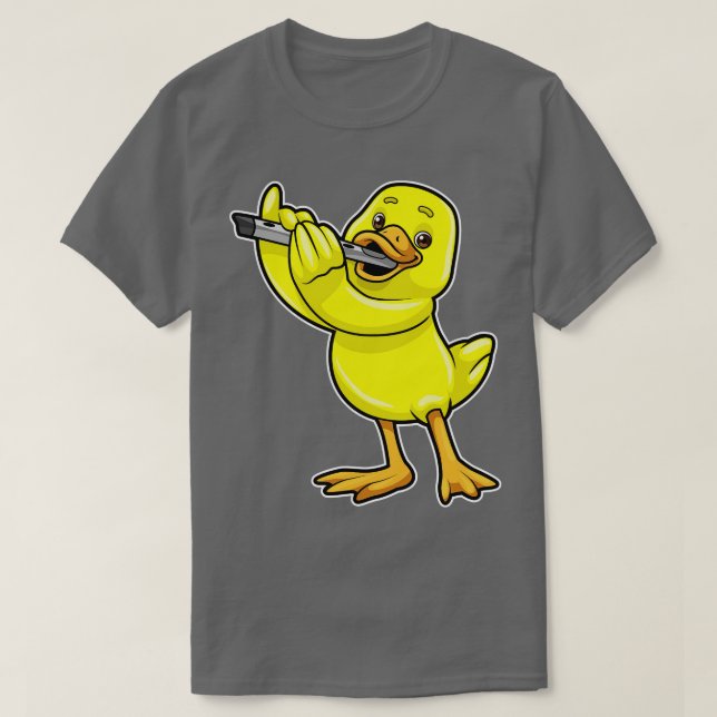 Anka vid Music med Flute T Shirt (Design framsida)