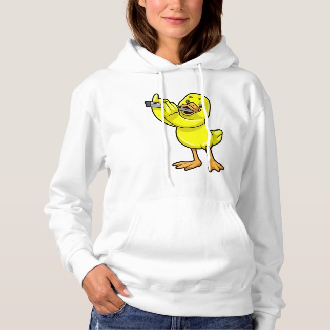Anka vid musiken med flöjt t shirt (Framsida)