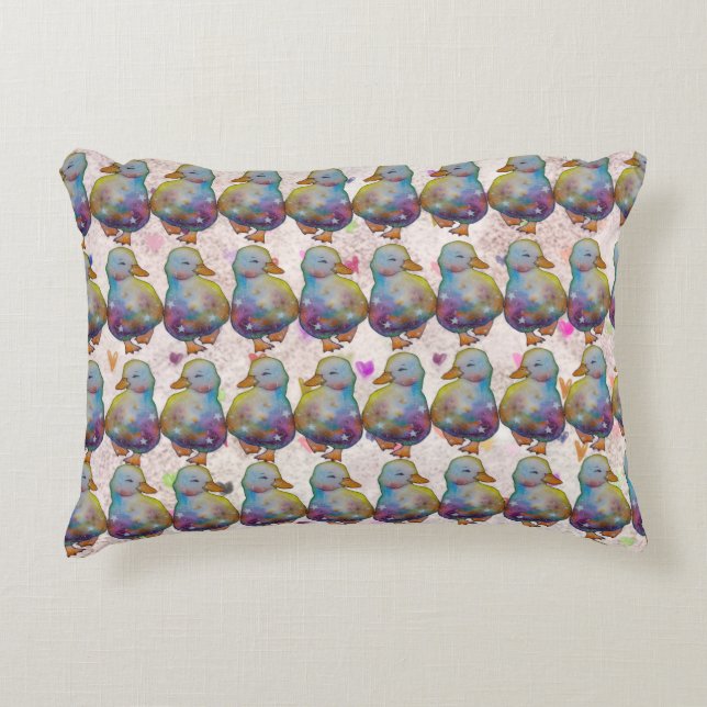 Anka vid namn Rainbow Prydnadskudde (Framsidan)