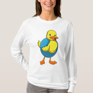 Anka vid simning med Simma ring T Shirt