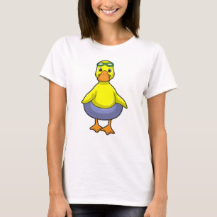 Anka vid simning med Simma ring T Shirt