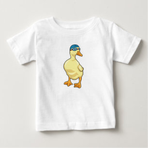 Anka vid simning med simmande glasögon t shirt