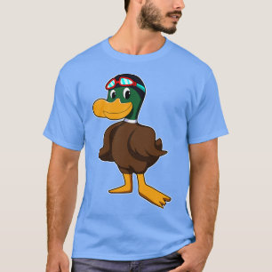 Anka vid simning med Swimming goggel 2 T Shirt