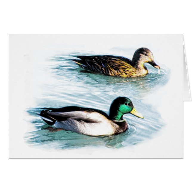 Anka vid Sjö Hälsningskort (Framsidan Horizontal)