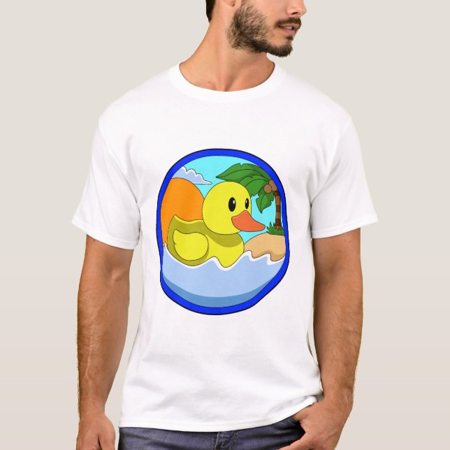 Anka vid stranden med Handflatan träd.PNG T Shirt (Framsida)