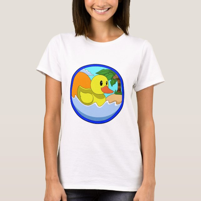 Anka vid stranden med Handflatan träd.PNG T Shirt (Framsida)