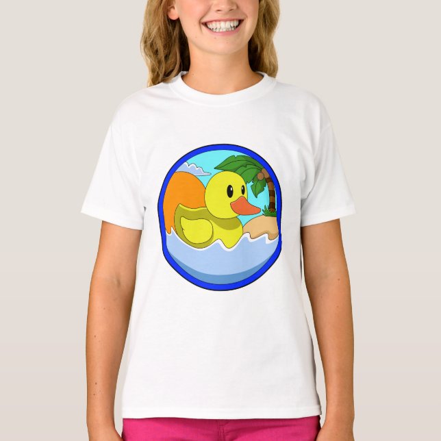 Anka vid stranden med Handflatan träd.PNG T Shirt (Framsida)