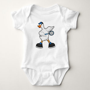 Anka vid Tennis med tennis racket & Cap T Shirt