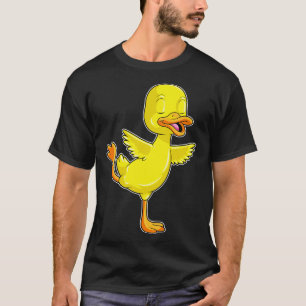Anka vid Yoga Fitness på en Leg T Shirt