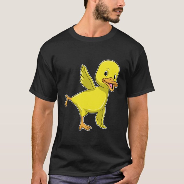 Anka vid Yoga Stretching-övning T Shirt (Framsida)
