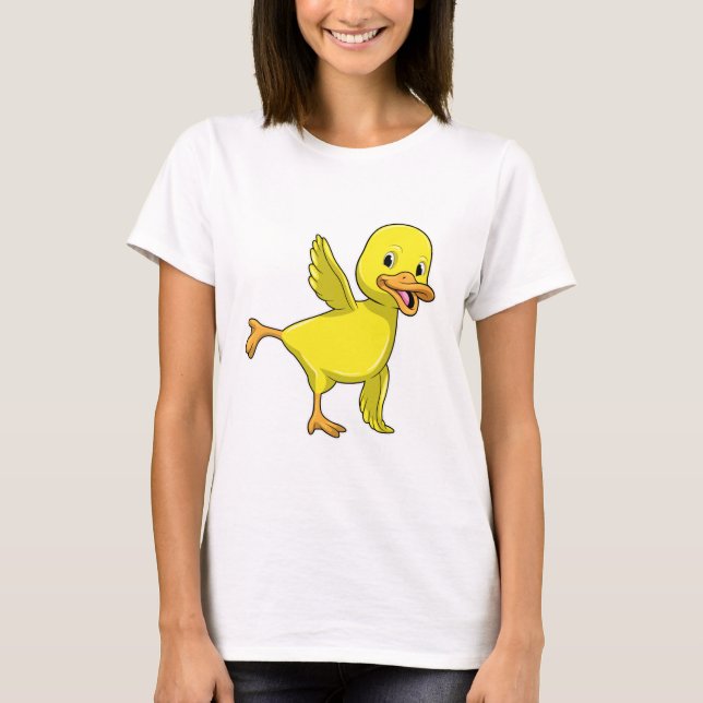 Anka vid Yoga Stretching-övning T Shirt (Framsida)
