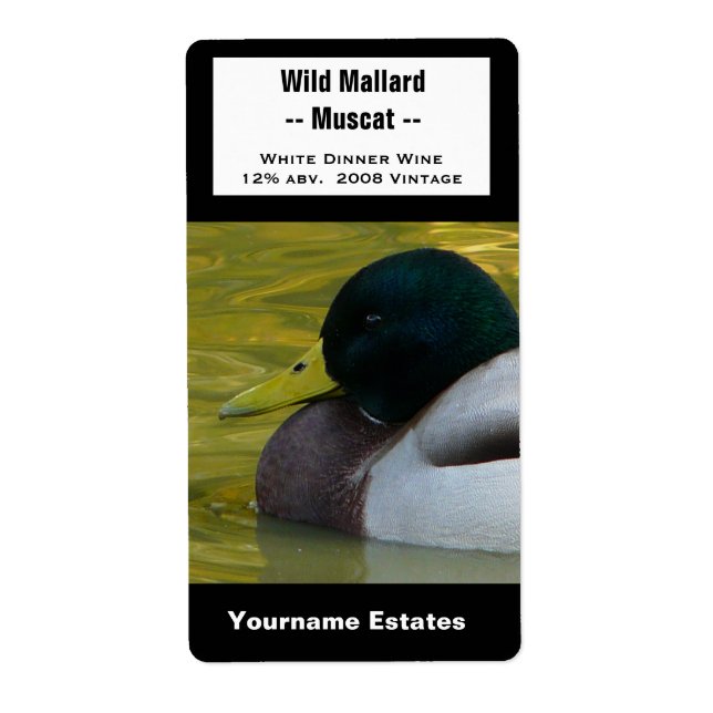 Anka Vin-etikett - Mallard Photo Fraktsedel (Framsidan)