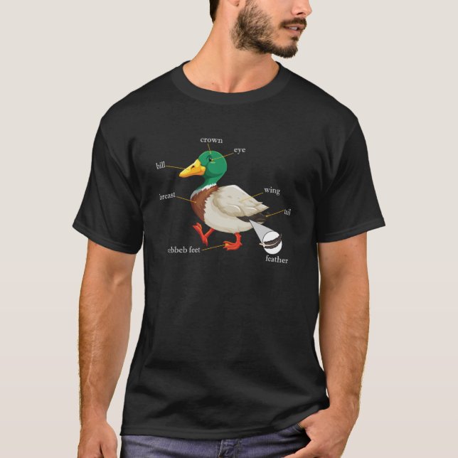 Anka Waterfowl Vild Animaliska delar av Mallard An T Shirt (Framsida)
