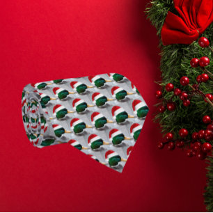 Anka Wearing Red Santa Hat Mönster Helgdag Slips