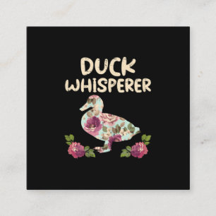 Anka Whisperer Flower Funny Farming Farm Animal Fyrkantigt Visitkort