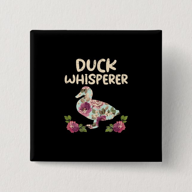 Anka Whisperer Flower Funny Farming Farm Animal Knapp (Framsida)