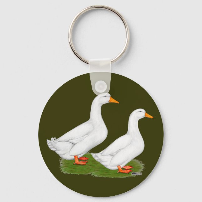 Anka: White Pekins Nyckelring (Framsida)