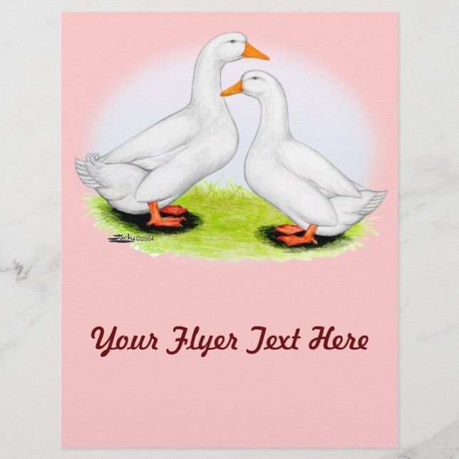 Anka: White Pekins Reklamblad (Framsidan)