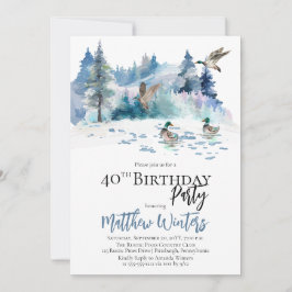 Anka Woodland Forest Nature 40 Birthday Party Inbjudningar