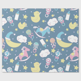 Ankababy showerblått presentpapper