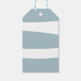 Ankäggsblå och vit abstrakt presentetikett