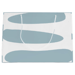 Ankäggsblå och vit abstrakt stor presentpåse