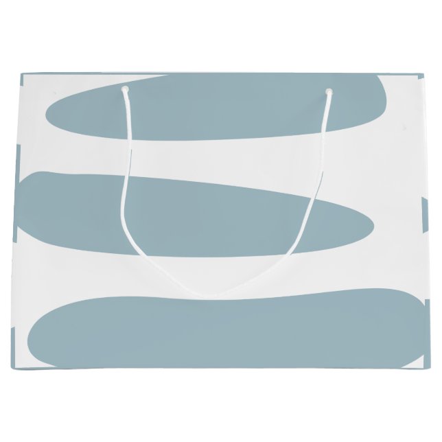 Ankäggsblå och vit abstrakt stor presentpåse (Framsidan)